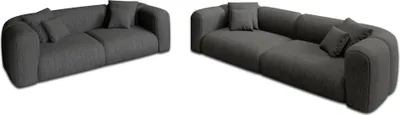 Produktbild von Strukturstoff 3-2-Sitzer Sofa Set Belio Anthrazit