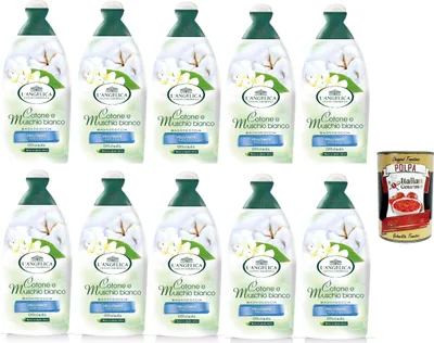 Produktbild von L'Angelica Duschgel, samtig, Baumwolle und weißer Moschus, 10x 500 ml + Italian Gourmet polpa 40g