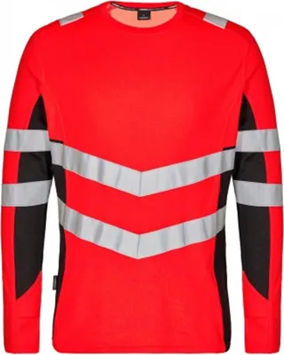 Produktbild von F. Engel Safety Langarm-Shirt, Rot/Schwarz, Gr. 2XL