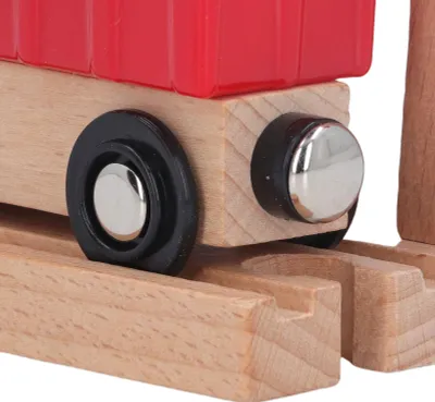 Immagine prodotto di 5 pezzi di accessori in legno per binari ferroviari, pinza girevole, set di gioco ferroviario per bambini e bambine