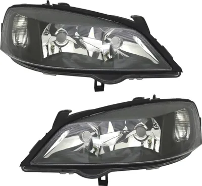 Produktbild von TYC Scheinwerfer Set für Opel Astra G 98-05 Halogen Schwarz H7 HB3 LWR vorne TYC