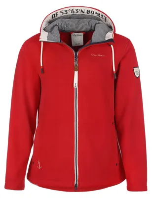 Produktbild von Dry Fashion Damen Fleecejacke Norden - Kapuzenjacke Rot, Größe 48