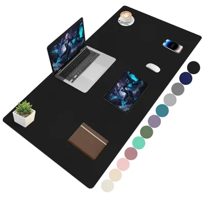 Image de Sous-main XXL en cuir synthétique (PU), dimensions 120 x 60 cm, couleur noire