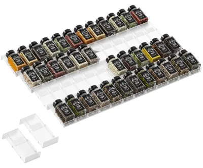 Produktbild von Gewürzschublade, unterteilbare Gewürzschublade, Küchenschublade für Gewürzgläser, Gewürzaufbewahrung