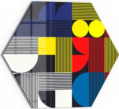 Produktbild von DEQORI Glasbild Echtglas 40x35 cm 'Geometrische Abstraktion' Wandbild Bild modern Deko