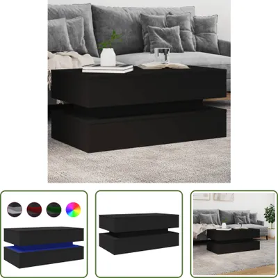 Obrázok produktu pre The Living Store Konferenčný stolík s LED osvetlením čierny 90x50x40 cm