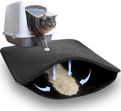 Image de Tapis de lit imperméable pour chat, 46 x 60 cm, noir, pliable