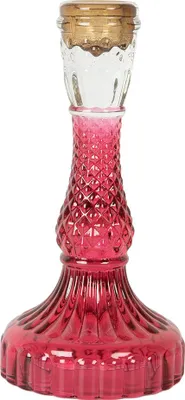 Produktbild von Clayre & Eef Kerzenständer Ø 9x17 cm Rosa Glas