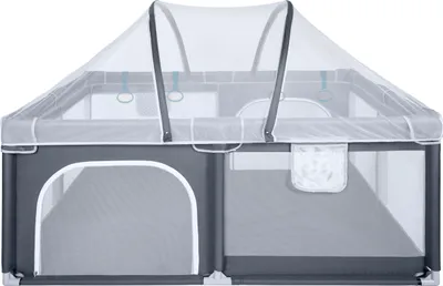 Produktbild von ONVAYA® Laufgitter mit Insektenschutznetz | Laufstall für Babys | 120 x 160 cm | Schutzgitter für Kinder | Rechteckiges Krabbelgitter | Absperrgitter | Babyzaun