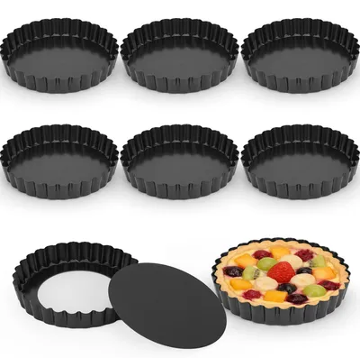 8 Stück 12 cm Tarteformen mit Hebeboden, antihaftbeschichtet