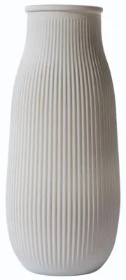 Obrázek produktu pro Váza HowHomely, skleněná, dekorativní, na květiny, stolní váza, tmavě béžová, 25 cm, s reliéfním vzorem, moderní