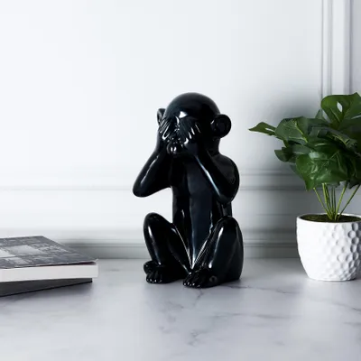 Image de Statue Singe Noir H30cm