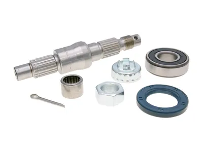 Zdjęcie produktu dla Zestaw naprawczy wału koła 143 mm kompletny do Piaggio, Vespa 125, 150cc 2-suwowy (-1999)
