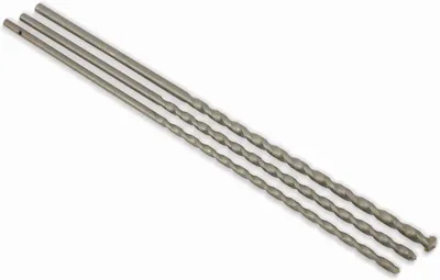 Produktbild von 3-teiliges Set Mauerdurchbruchbohrer, 8-12 mm, 400 mm, SDS-Plus, Spirale, 2 Fluten, Hochgeschwindigkeitsstahl, geeignet für Stein und Metall