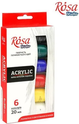 Immagine prodotto di Rosa Studio set di colori acrilici 6x20ml colori creativi per bambini