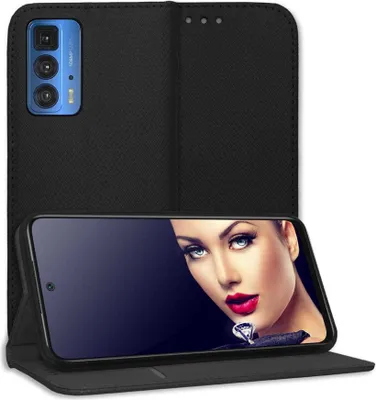 Produktbild von Bookstyle Schutzhülle Klapphülle Schutztasche Etui Cover für Motorola Edge 20 Pro (6.7'') - Schwarz