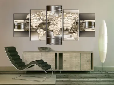 Zdjęcie produktu dla Obraz akustyczny mapa świata kamienie 200x100 cm 5-częściowy obraz pianka akustyczna wysokowydajny pochłaniacz dźwięku izolacja akustyczna płótno 5 szt. obraz ścienny akustyka pomieszczenia izolacja akustyczna k-A-0023-b-n