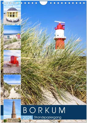 Produktbild von Borkum Strandspaziergang (Wandkalender 2025 DIN A4 hoch), CALVENDO Monatskalender