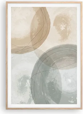 Produktbild von Gerahmtes Poster - Rahmen in heller Eiche - Aquarell Räder Pastell - 70x100 cm - Wand Bild - Wanddeko - Wandbilder - Kunstposter - Wandposter - Bilderrahmen - Bilder - Kunstdruck - P2NPA70x100-4842