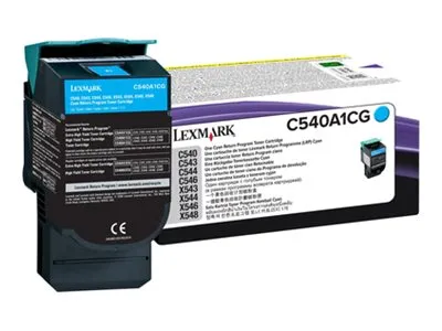 Obrázok produktu pre Lexmark C54x, X54x Cyan Return Programme Toner Cartridge (1K), Azúrová, 1 kusov