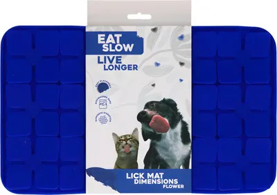 Obrázek produktu pro Podložka na lízání Eat Slow Live Longer Květina modrá, rozměry: 21 x 34 cm