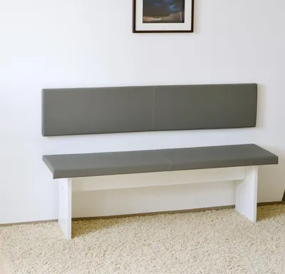 XXL Wandkissen Kopfteil Bett 150 cm x 30 cm grau