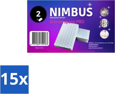 Productafbeelding van NIMBUS – Wonderspons Pro – Voordeelverpakking – 15 stuks