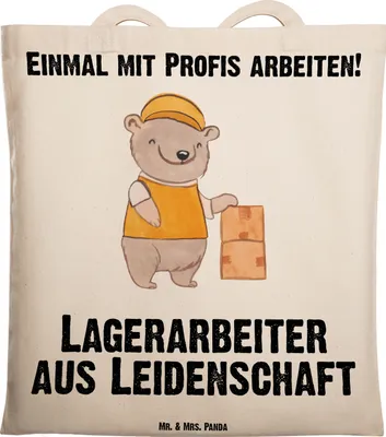 Produktbild von Mr. & Mrs. Panda Schultasche Lagerarbeiter Leidenschaft - Transparent - Geschenk, Laptoptasche, Tasche, Büchertasche, Fachlagerist, Tote Bag, Ausbildung, Shopping, Lustig