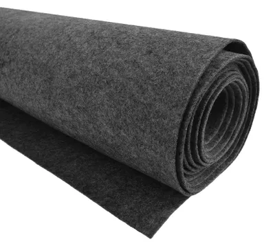 1m Bastelfilz waschbar Meterware Filz 90cm x 3mm Dekofilz Filzstoff dunkelgrau meliert