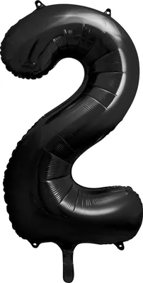 Produktbild von Folienballon 86cm Zahl 2 Schwarz