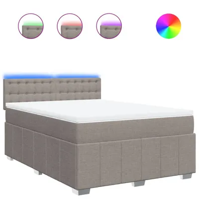 Immagine prodotto di vidaXL Letto a molle con materasso Taupe 140x200 cm in tessuto