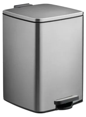 Productafbeelding van Afvalemmer voor de keuken, 20 liter, met een uitneembaar binnenbakje en 20 vuilniszakken, van metaal, zilverkleurig, 40 x 28 x 34 cm