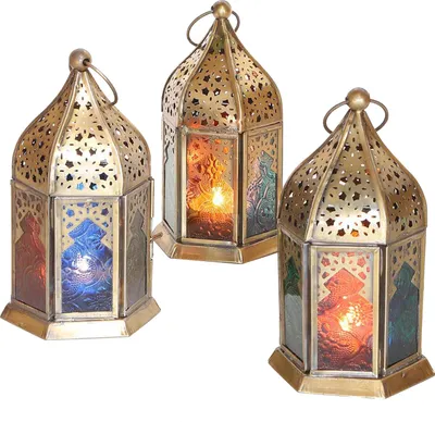 Produktbild von Orientalische Glas-Windlichter Nael Multifarbig 3er Set