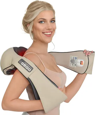 Imagen del producto de Masajeador Nekmassage - Masaje Shiatsu - Alivia los dolores musculares - Masaje de amasamiento 4D - 50 x 43 x 176 cm - Negro