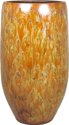 Produktbild von INNA-Glas Vaseaus Keramik, gesprenkelt, orange-gelb, 45 cm, Ø 20 cm - Blumenvase
