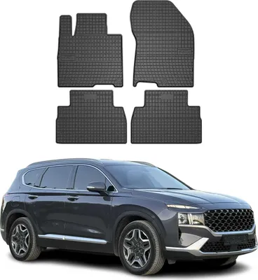Image de Tapis de Sol pour Hyundai Santa Fe 2018-2022 Caoutchouc Noir