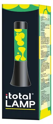 Obrázok produktu pre i-Total lávová lampa - lávová lampa - náladová lampa - 30 x 9 cm - sklo/hliník - 25 W - zelená s bielou lávou - čierna - XL2458
