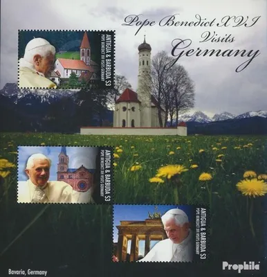 Produktbild von Briefmarken Antigua und Barbuda 2011 Mi 4924-4926 Kleinbogen (kompl.Ausg.) postfrisch Deutschland-Besuch Papst Benedikt XVI.