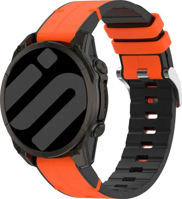 Produktbild von Strap-it Hybridband aus Leder & Silikon passend für Garmin Fenix 8 (Pro-E-47mm) - Fenix 7 (Solar-Pro) - 6 (Solar-Pro) - Fenix 5 (Plus) / Forerunner 970 - 965 - 955 - 945 - 935 - 745 / Epix Gen 2 - Pro 47mm / Quatix 7-8 - Orange