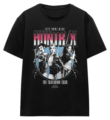 Imagen del producto de Camiseta para mujer "Huntrix Takedown Tour" de K-Pop Demon Hunters (talla XL, color )