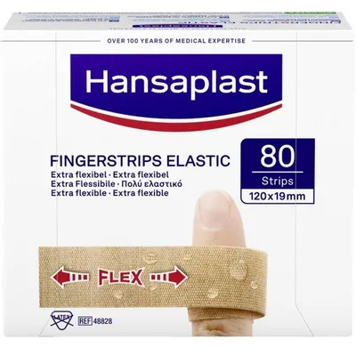 Obrázek produktu pro Náplasti na rány Hansaplast Elastický obvaz na prst 12x2cm 80 kusů