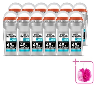 Produktbild von 12 x L’Oréal Paris Men Expert Fresh Extreme Deodorant Roller - 50 ml - Sparpackung - 12 Stücke