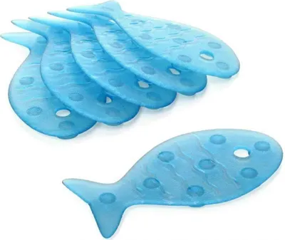 Immagine prodotto di Tappetini antiscivolo blu per vasca/doccia, Pesce