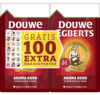Produktbild von Douwe Egberts Aroma Rood Filterkaffee Doppelpack 2x500g, intensiver Geschmack