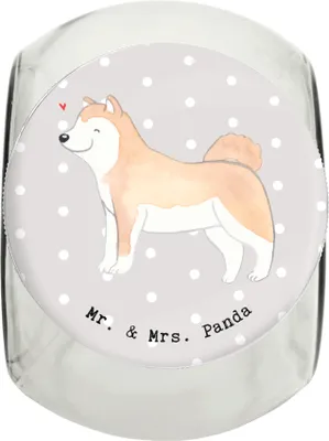 Produktbild von Mr. & Mrs. Panda Dose Akita Inu Lebensretter L 870ml - Grau Pastell - Geschenk, Dekoglas, Keksdose, Vorratsglas, aufbewahrungsglas, schraubglas