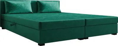 Produktbild von AURA SOFA Boxspringbett ILIA DOUBLE  160x195 Komplett-Set mit Bonell Matratze, Polsterbett mit Bettkästen - Grün, MONOLITH 37