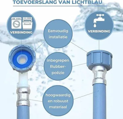 Produktbild von Famanu Zuleitungsschlauch Waschmaschine 5m - Lichtblau