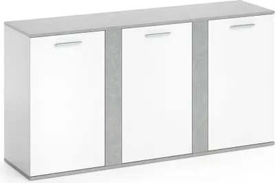 Produktbild von Vicco Kommode Novelli, 155 x 80 cm mit Türen, Beton/Weiß