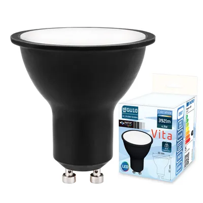 Produktbild von MasterLED – Leuchtmittel – Sockel GU10 – 6500 K – 392 lm – 4,9 W – Spot 120° – schwarz – led birne – glühbirne – wohnzimmer – Vita