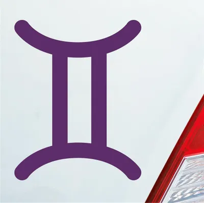 Produktbild von Auto Aufkleber Gemini Zwilling Sternzeichen Sterne Horoskop 8x10 cm Lila Sticker Heckscheibenaufkleber